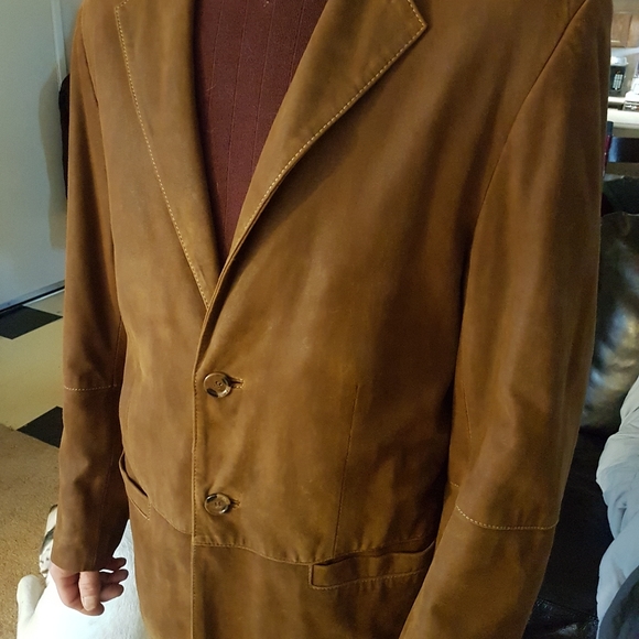 Linea uomo leather dress coat. - Picture 3 of 7